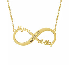 Load image into Gallery viewer, Infinity 2- Names + Engraved Date Necklace