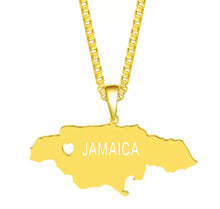 Load image into Gallery viewer, Personalized Jamaica Map Name Necklace