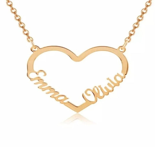 2- Names Heart Necklace