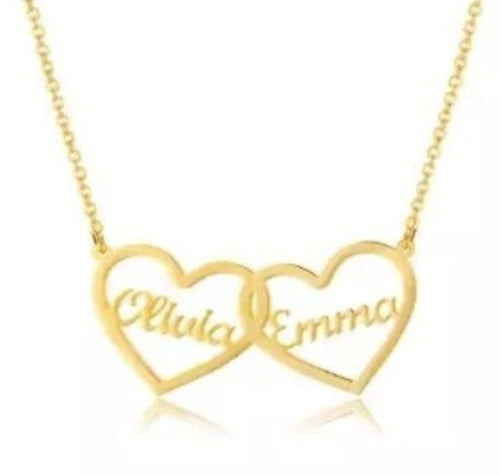 Two Hearts 2-Names Necklace