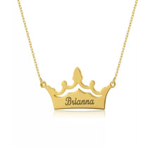 Load image into Gallery viewer, Engraved Crown Name Necklace
