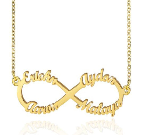 Infinity Sign 4-Names Necklace