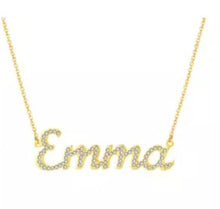 Load image into Gallery viewer, Crystal Bold Font Name Necklace
