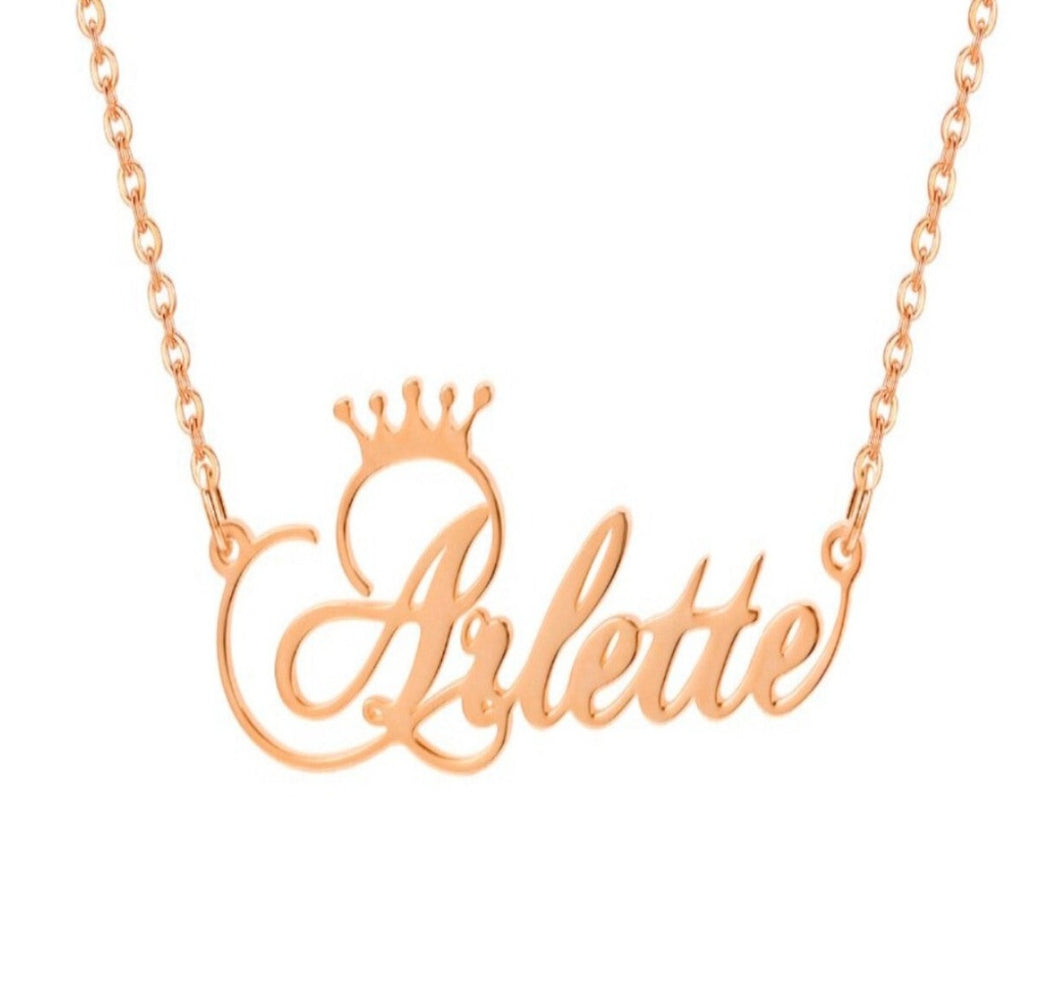 Crown Name Necklace