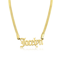 Load image into Gallery viewer, Classic Snake Chain Name Necklace
